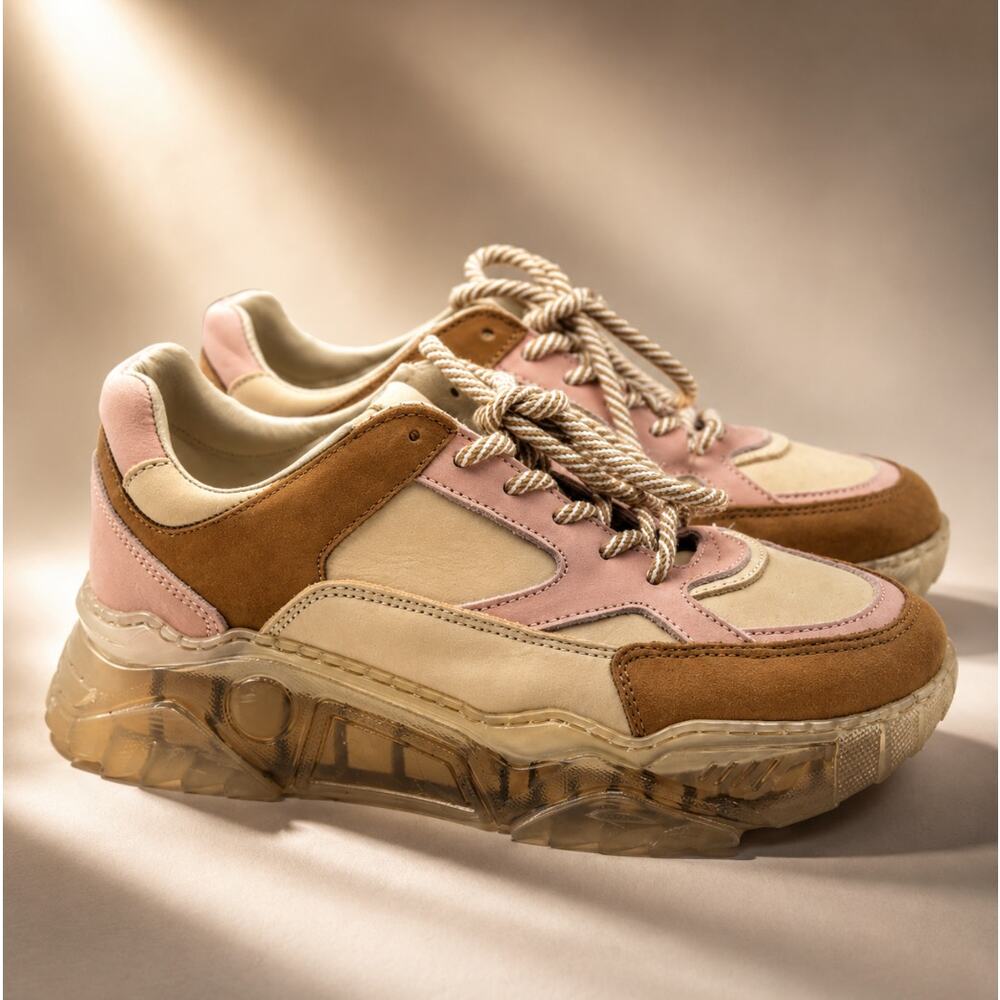 SUMMUM Dames Sole Chunky Sneaker Rose Tan Sz 41/US 11 $320